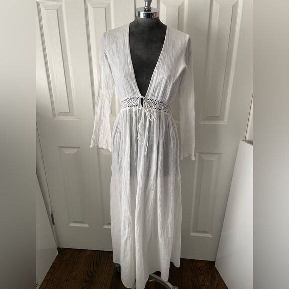 Miguelina Honeymoon Collection White Gauze Swim Coverup Size Small - Picture 1 of 8